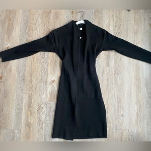 BABATON Belted Long Black Cardigan